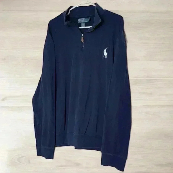 Polo by Ralph Lauren Navy Blue Quarter-Zip Sweatshirt - Picture 2 of 5
